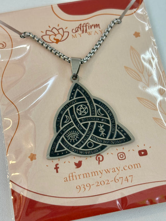 Witch Knot with Symbols Necklace