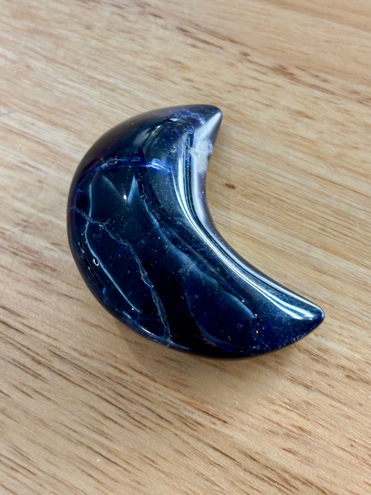 Sodalite Moon Carving