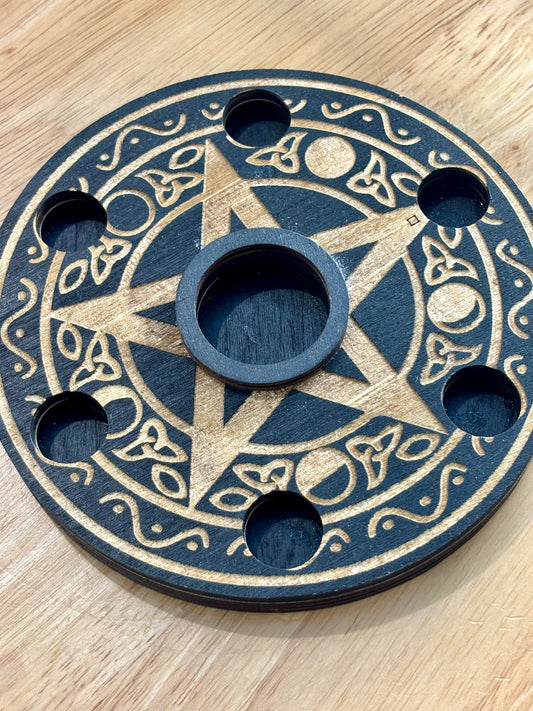 7 Slot Wooden Sphere Holder