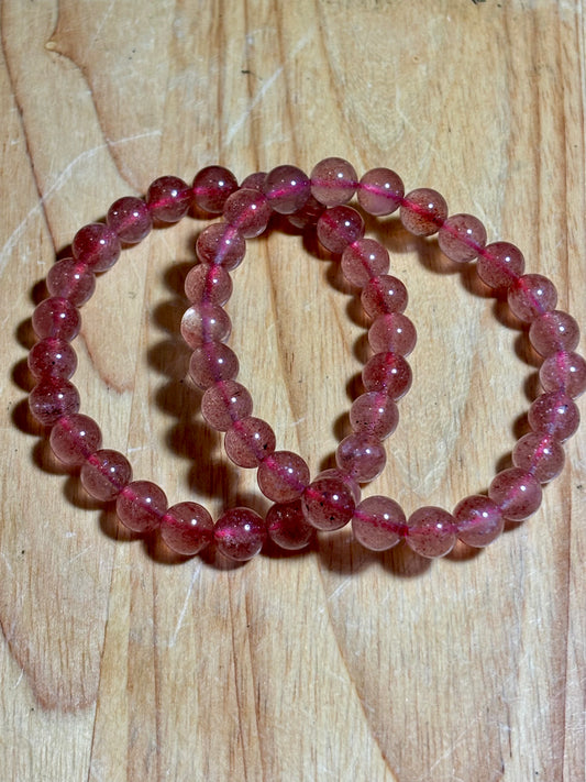 8mm Strawberry Quartz Bracelet