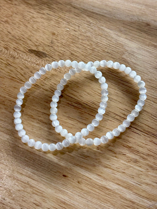 Selenite 4mm Bracelet
