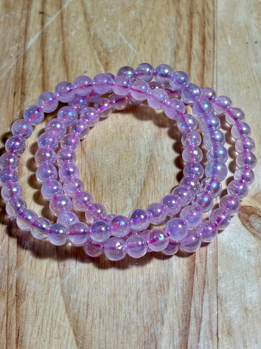 6mm Aura Rose Quartz Bracelet