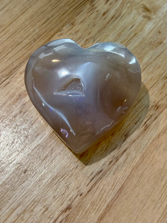 Druzy agate heart
