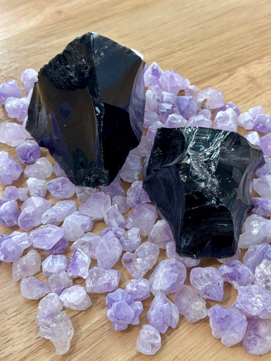 Raw Black Obsidian