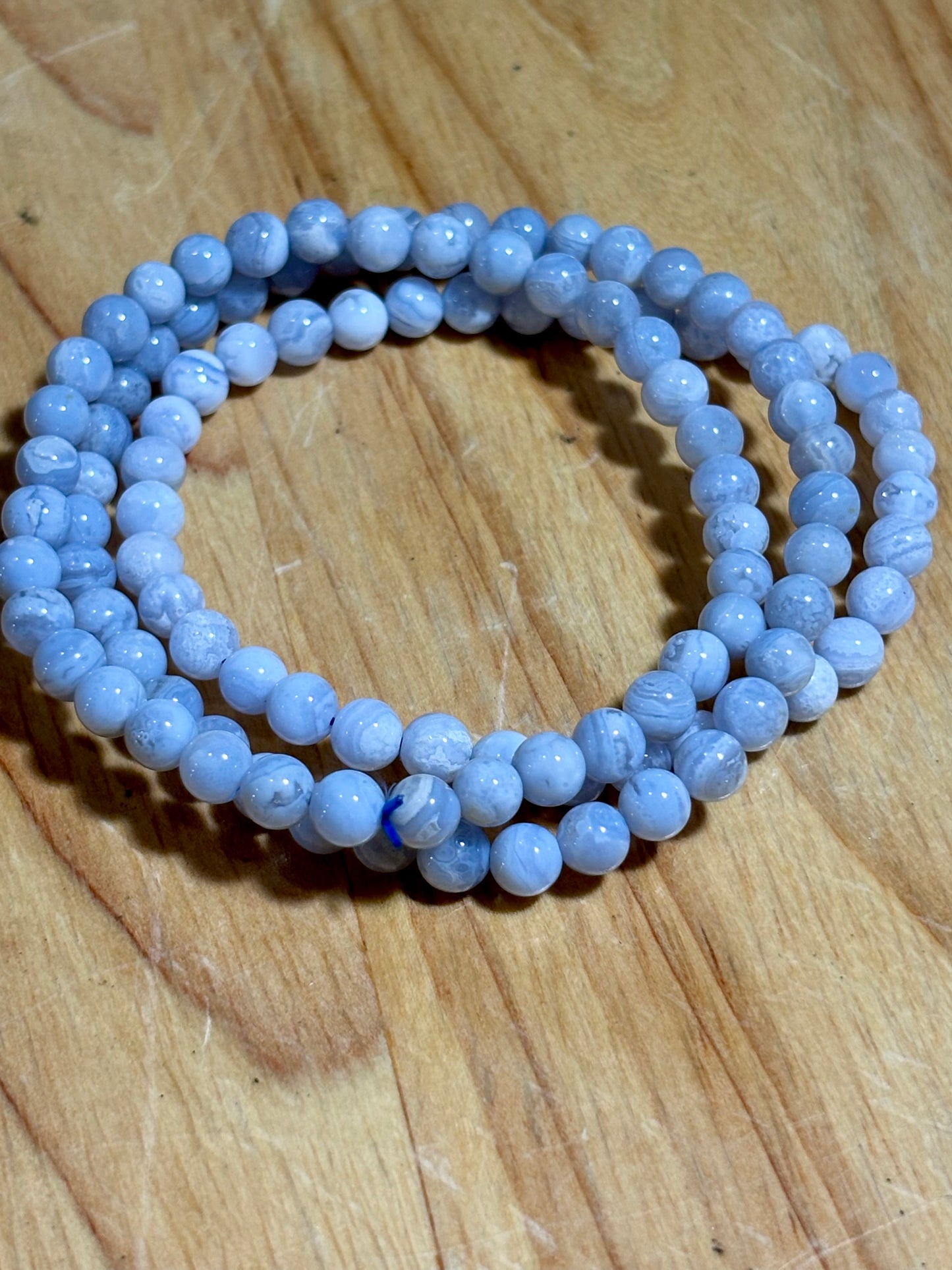5mm Blue Lace Agate Bracelet