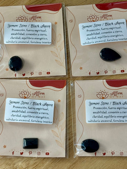 Yemeni Stone / Black Aqeeq Cabochon