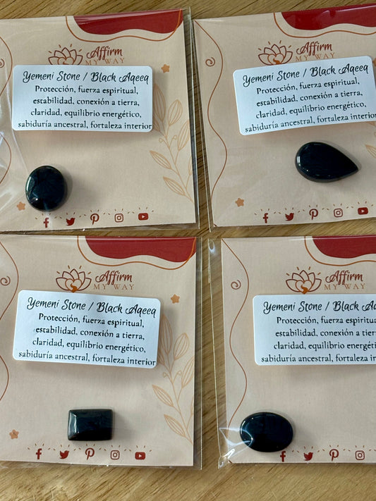 Yemeni Stone / Black Aqeeq Cabochon