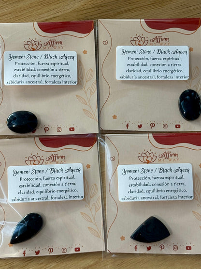 Yemeni Stone / Black Aqeeq Cabochon