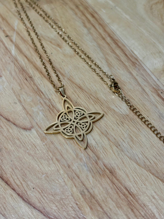 SS Gold Witch Knot Necklace
