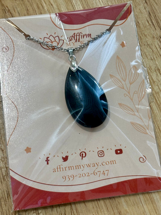 Black Tourmaline SS Necklace