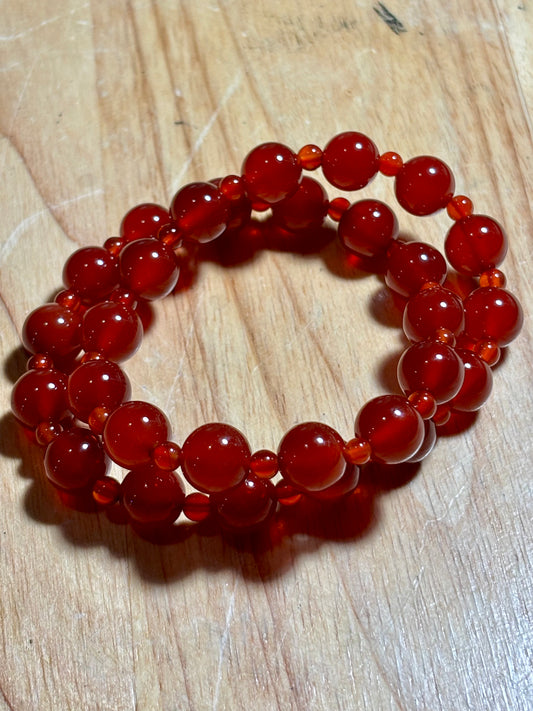 Carnelian Agate Double Bracelet