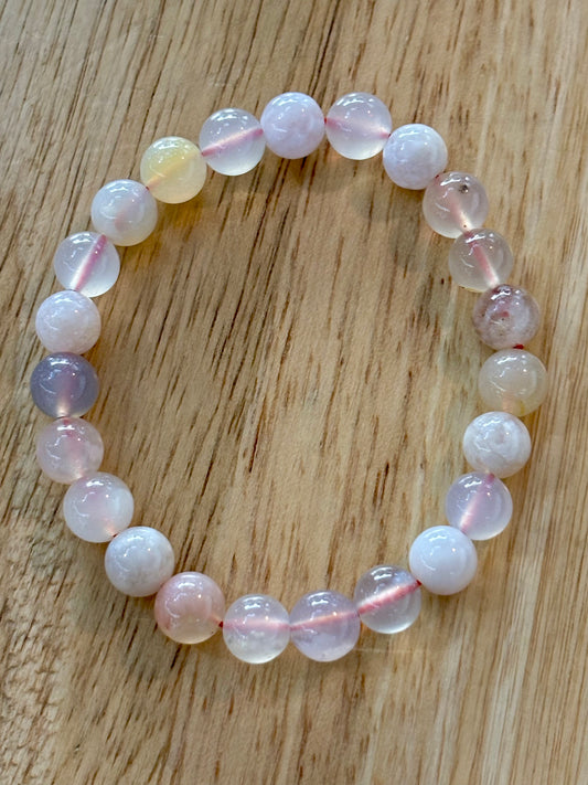 Flower Agate 8mm Bracelet