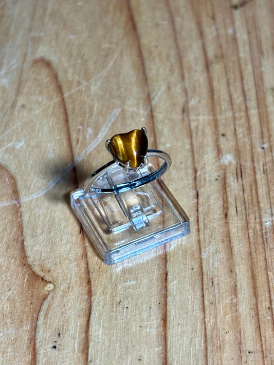 Tiger Eye Heart S925 Ring
