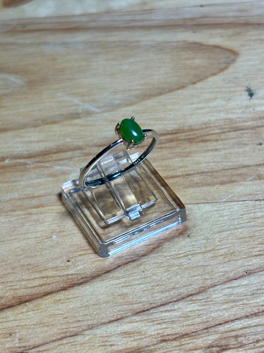 S925 Green Jade Ring