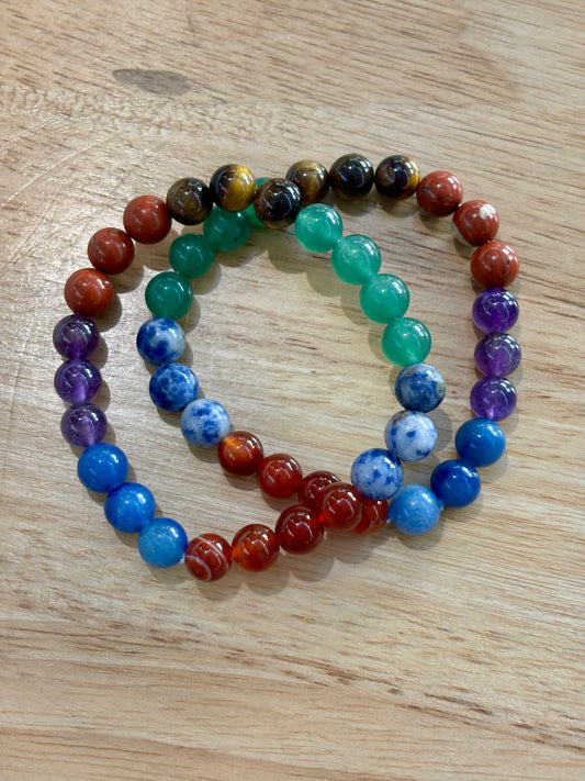 7 Chakras 8mm Bracelet