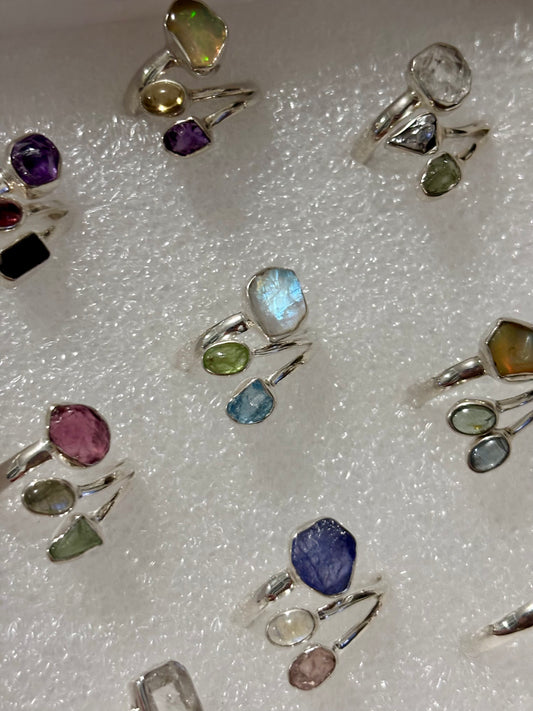 S925 3 Stone Ring