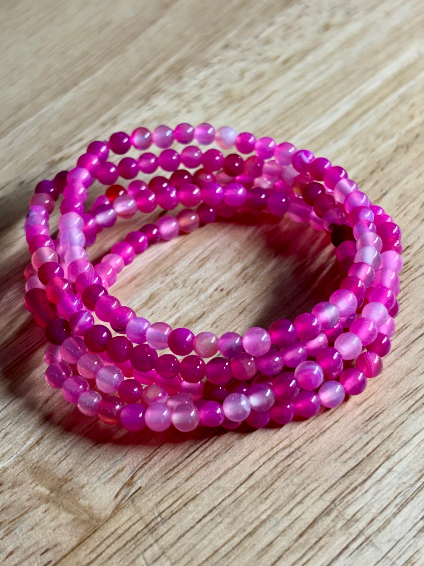 4mm Pink Agate Bracelet