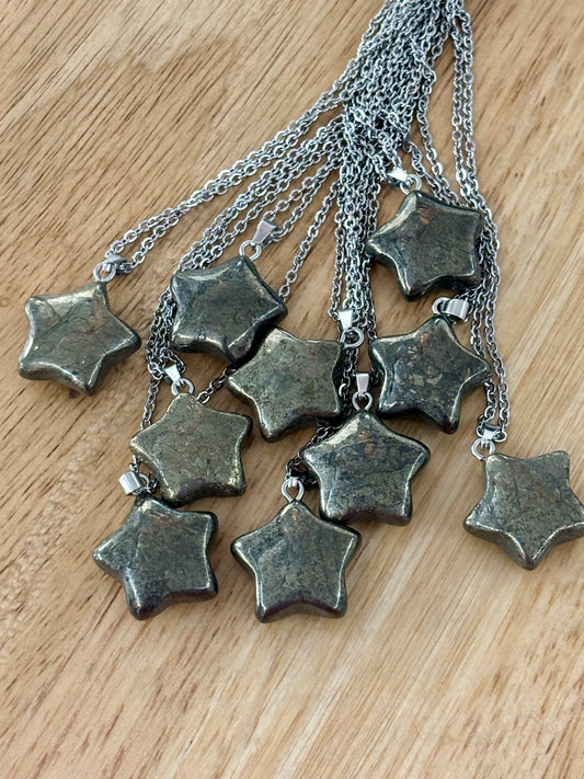 SS Pyrite Star Necklace