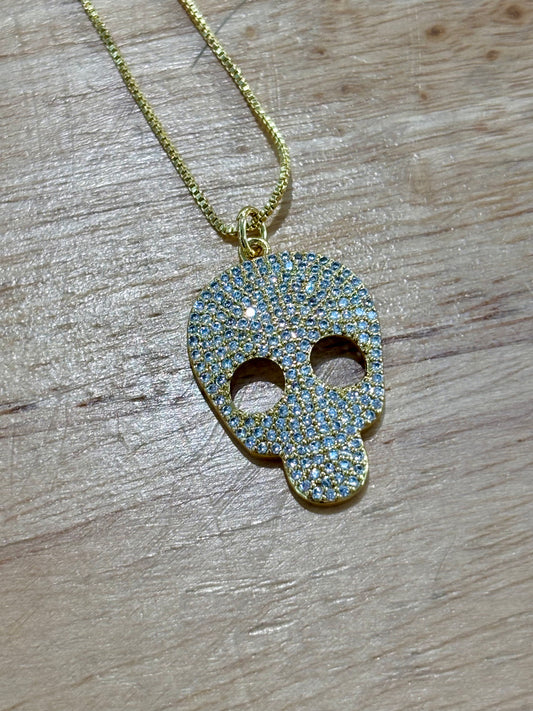18kCopper Zircon Skull