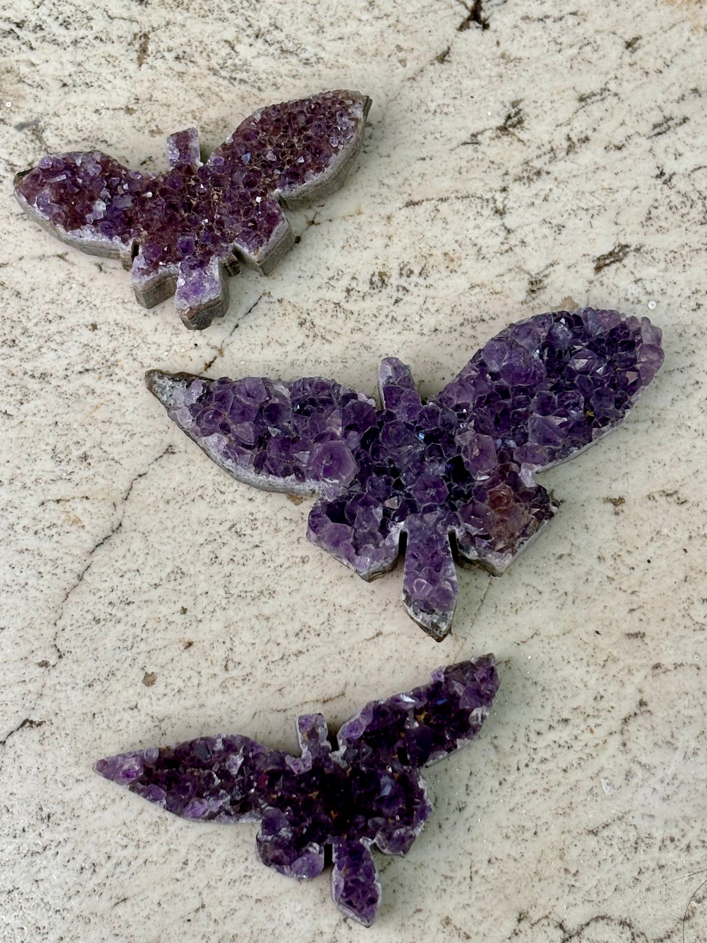 Druzy Amethyst Butterfly Carving