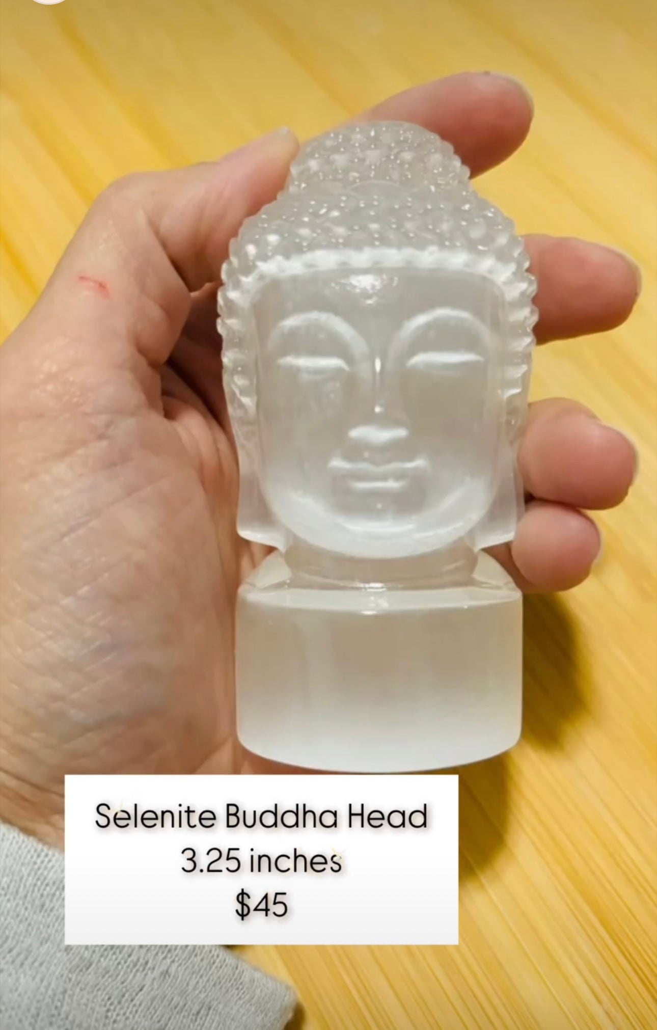 Selenite Buddha Head 1