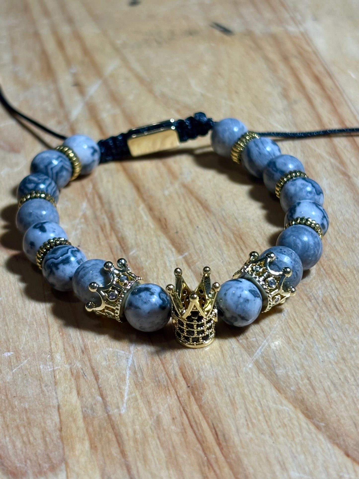 Mens Map Stone Macrame