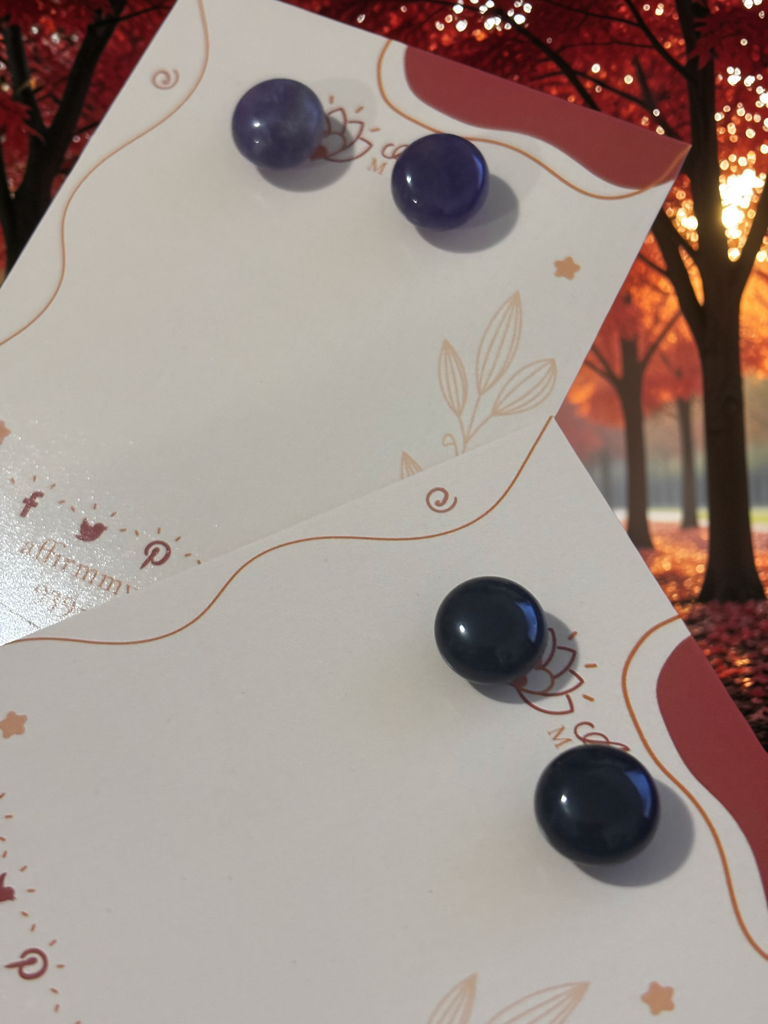 Stainless Steel Quartz Stud Earrings