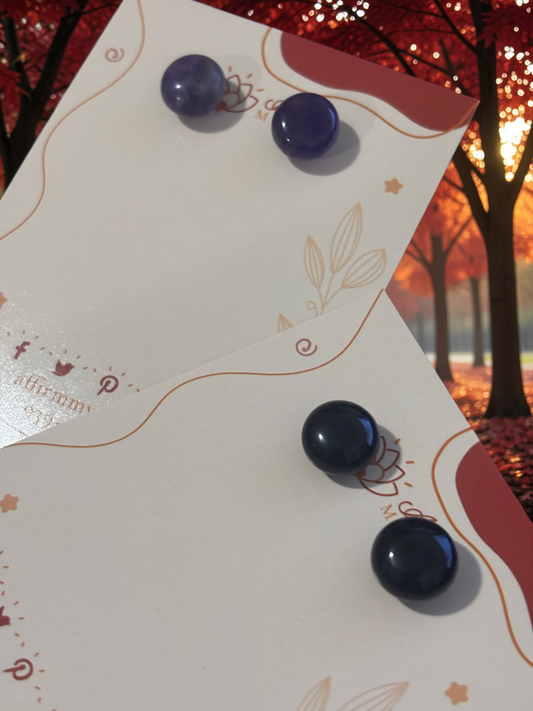 Stainless Steel Quartz Stud Earrings
