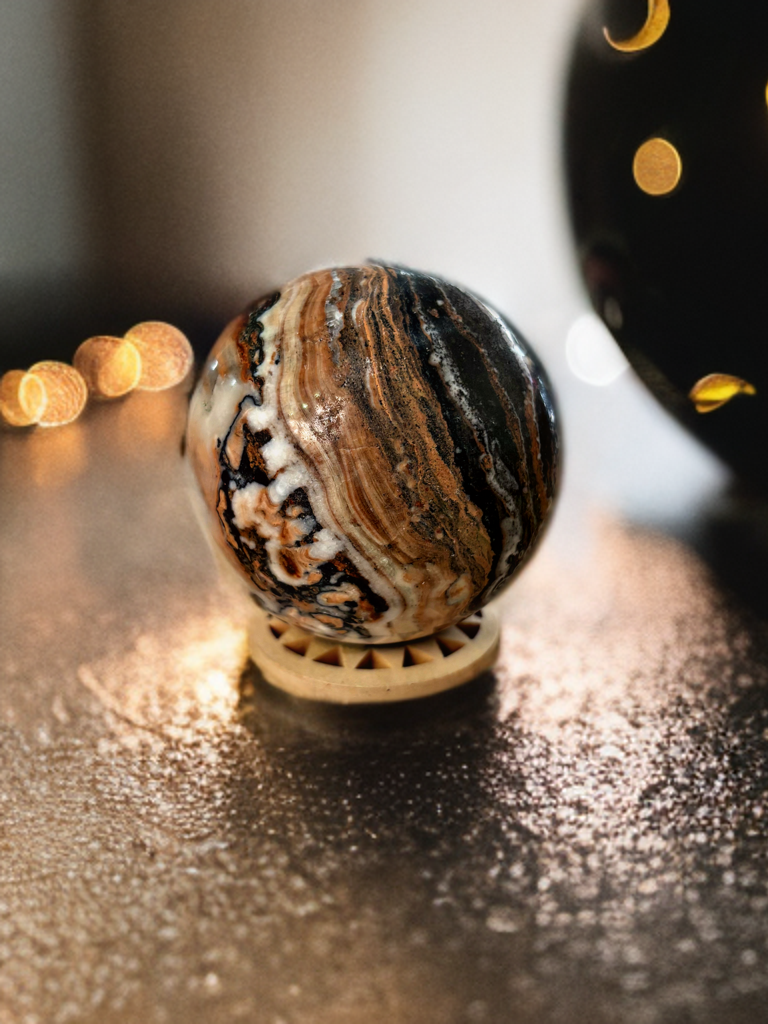 Amber Calcite Sphere - Mexico