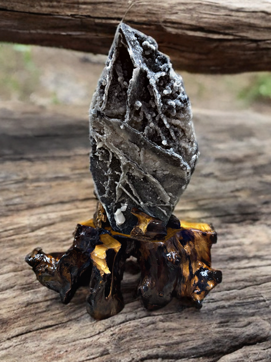 Sphalerite Specimen with Wooden Base