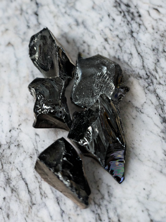 Raw Black Obsidian