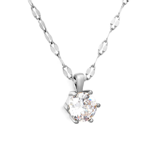 SS CZ Round Pendant