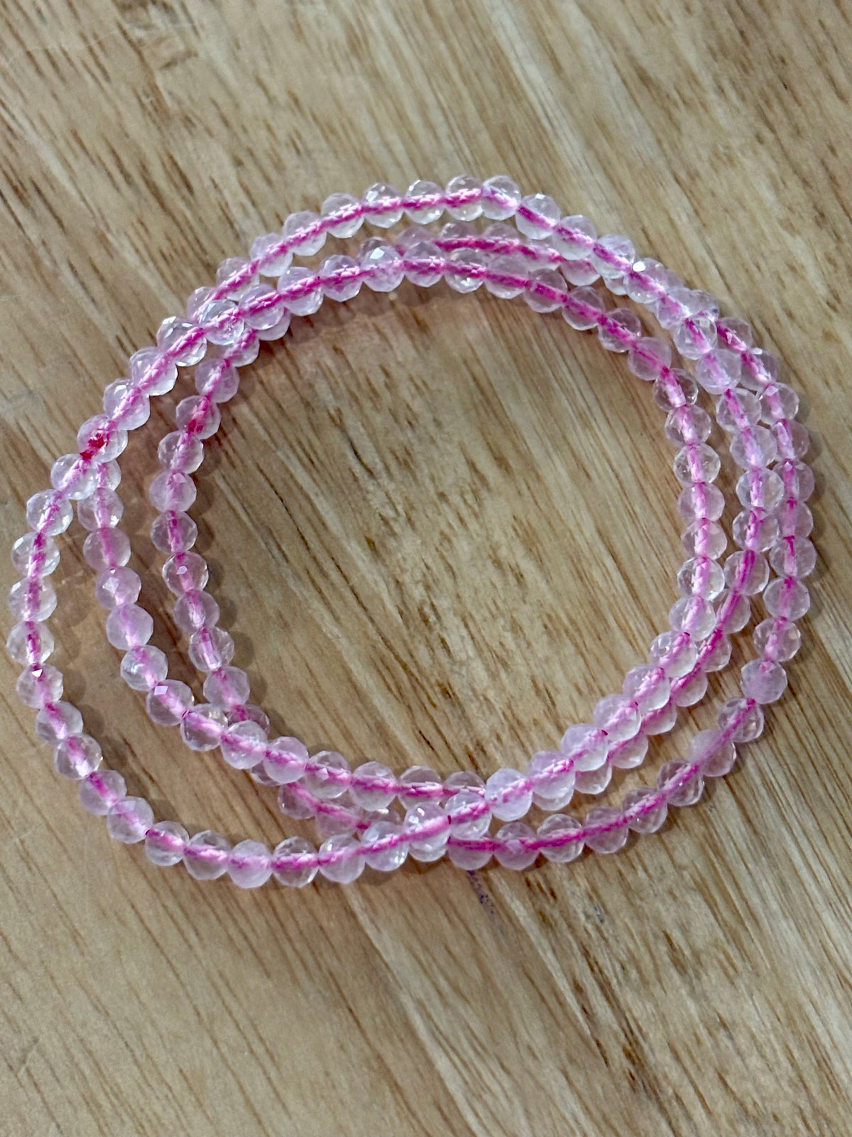 4mm Faceted Rose Quartz Bracelet