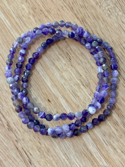 4mm Faceted Dream Amethyst Bracelet