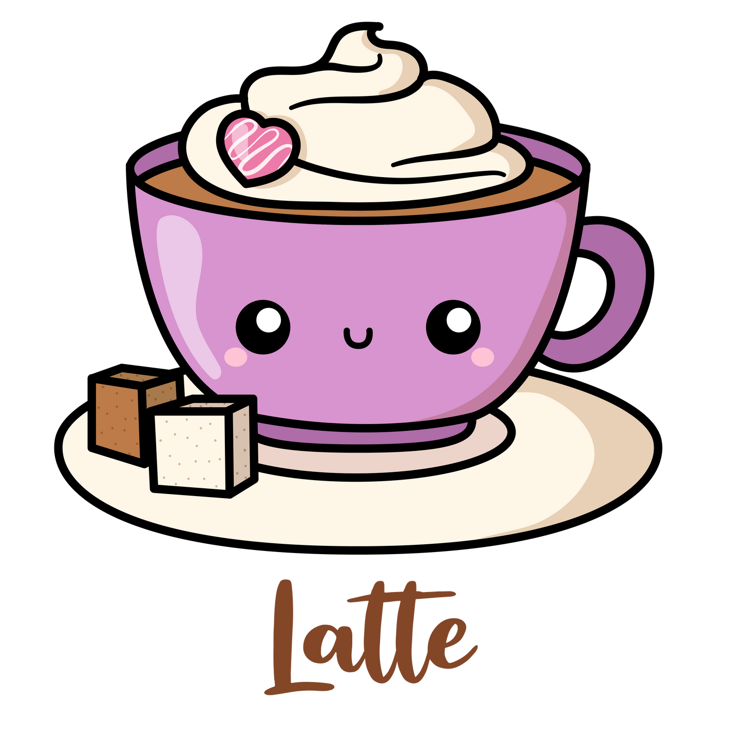 Creamy Latte Kawaii Cute Coffee, Mug Latte
